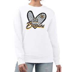 NHL Boston Bruins G-III 4Her by Carl Banks Women's Animal Print Heart Fleece Pullover Sweatshirt - White