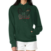 NHL Minnesota Wild G-III 4Her by Carl Banks Women's Animal Print Heart Fleece Pullover Hoodie - Green