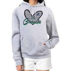 NHL Vancouver Canucks G-III 4Her by Carl Banks Women's Animal Print Heart Fleece Pullover Hoodie - Heather Gray