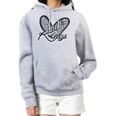 NHL Los Angeles Kings G-III 4Her by Carl Banks Women's Animal Print Heart Fleece Pullover Hoodie - Heather Gray