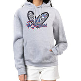 NHL New York Rangers G-III 4Her by Carl Banks Women's Animal Print Heart Fleece Pullover Hoodie - Heather Gray