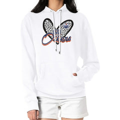 NHL Edmonton Oilers G-III 4Her by Carl Banks Women's Animal Print Heart Fleece Pullover Hoodie - White
