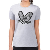 NHL Los Angeles Kings G-III 4Her by Carl Banks Women's Super-Slim Fit Lightweight Animal Print Heart T-Shirt - Heather Gray