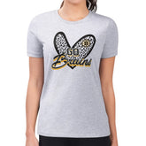 NHL Boston Bruins G-III 4Her by Carl Banks Women's Super-Slim Fit Lightweight Animal Print Heart T-Shirt - Heather Gray
