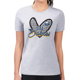 NHL Buffalo Sabres G-III 4Her by Carl Banks Women's Super-Slim Fit Lightweight Animal Print Heart T-Shirt - Heather Gray