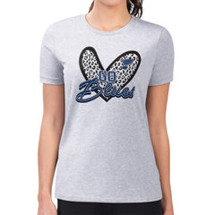 NHL St. Louis Blues G-III 4Her by Carl Banks Women's Super-Slim Fit Lightweight Animal Print Heart T-Shirt - Heather Gray