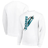 NHL San Jose Sharks Starter Color Scratch Pullover Sweatshirt - White