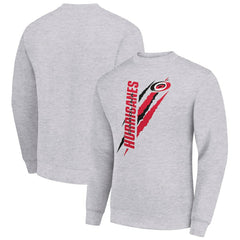 NHL Carolina Hurricanes Starter Color Scratch Pullover Sweatshirt - Heather Gray
