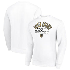 NHL Vegas Golden Knights Starter Stick And Puck Logo Fleece Pullover Sweatshirt - White