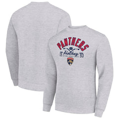 NHL Florida Panthers Starter Stick And Puck Logo Fleece Pullover Sweatshirt - Heather Gray