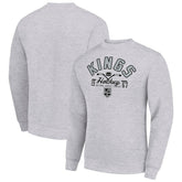 NHL Los Angeles Kings Starter Stick And Puck Logo Fleece Pullover Sweatshirt - Heather Gray
