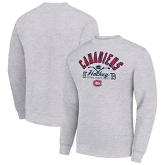 NHL Montreal Canadiens Starter Stick And Puck Logo Fleece Pullover Sweatshirt - Heather Gray