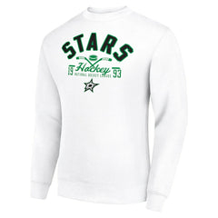 NHL Dallas Stars Starter Stick And Puck Logo Fleece Pullover Sweatshirt - White