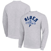 NHL St. Louis Blues Starter Stick And Puck Logo Fleece Pullover Sweatshirt - Heather Gray
