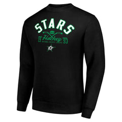NHL Dallas Stars Starter Stick And Puck Logo Fleece Pullover Sweatshirt - Black