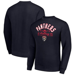 NHL Florida Panthers Starter Stick And Puck Logo Fleece Pullover Sweatshirt - Navy
