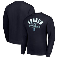 NHL Seattle Kraken Starter Stick And Puck Logo Fleece Pullover Sweatshirt - Navy