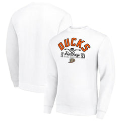 NHL Anaheim Ducks Starter Stick And Puck Logo Fleece Pullover Sweatshirt - White