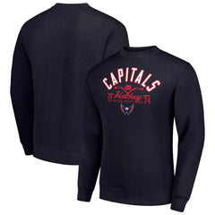 NHL Washington Capitals Starter Stick And Puck Logo Fleece Pullover Sweatshirt - Navy
