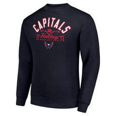 NHL Washington Capitals Starter Stick And Puck Logo Fleece Pullover Sweatshirt - Navy