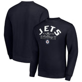 NHL Winnipeg Jets Starter Stick And Puck Logo Fleece Pullover Sweatshirt - Navy
