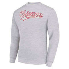 NHL Chicago Blackhawks Starter Tailsweep City Pullover Sweatshirt - Heather Gray