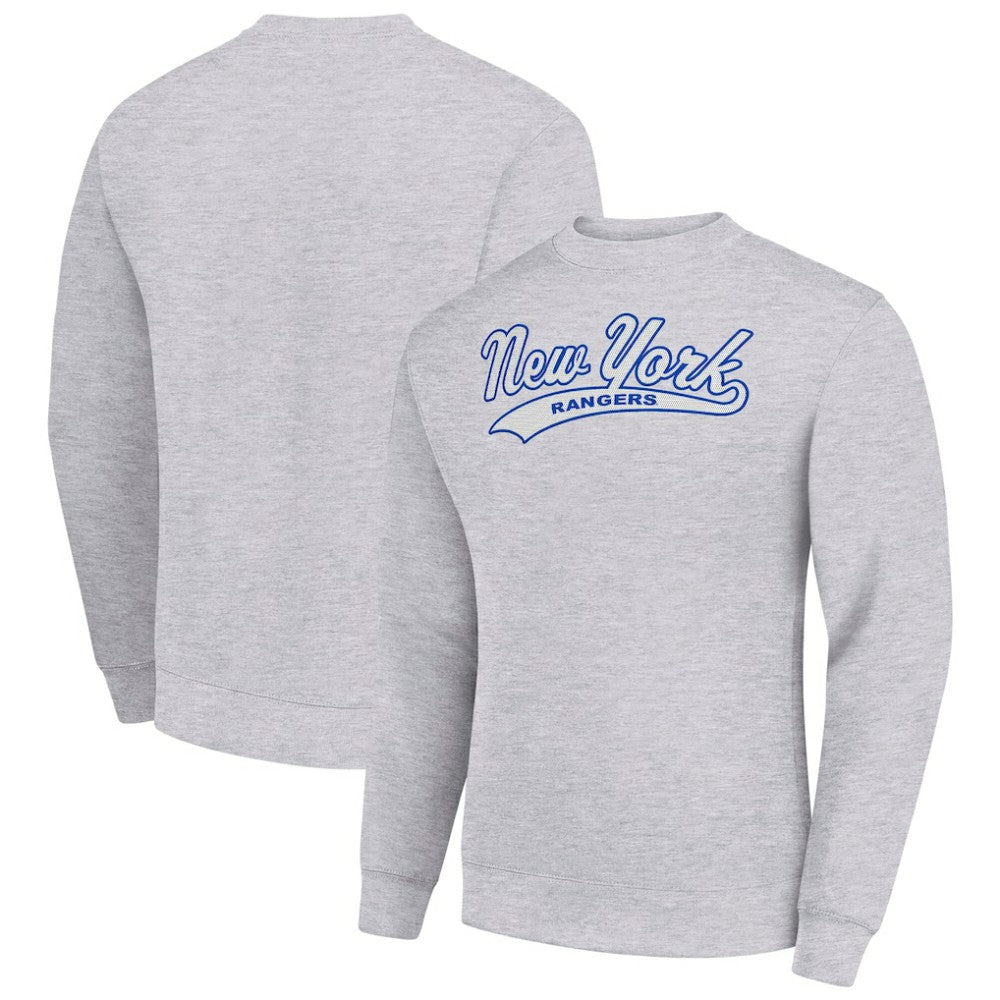 NHL New York Rangers Starter Tailsweep City Pullover Sweatshirt - Heather Gray