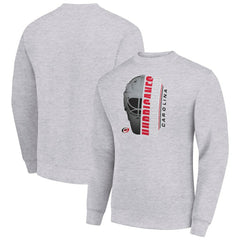 NHL Carolina Hurricanes Starter Half Helmet Team Logo Pullover Sweatshirt - Heather Gray