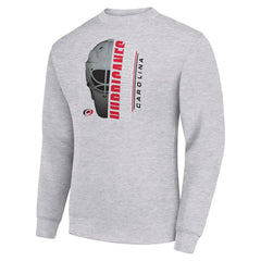 NHL Carolina Hurricanes Starter Half Helmet Team Logo Pullover Sweatshirt - Heather Gray