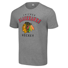 NHL Chicago Blackhawks Starter Logo T-Shirt - Heather Gray
