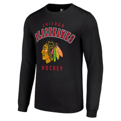 NHL Chicago Blackhawks Starter Logo Long Sleeve T-Shirt - Black