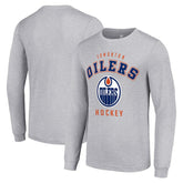 NHL Edmonton Oilers Starter Logo Long Sleeve T-Shirt - Heather Gray