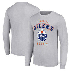NHL Edmonton Oilers Starter Logo Long Sleeve T-Shirt - Heather Gray