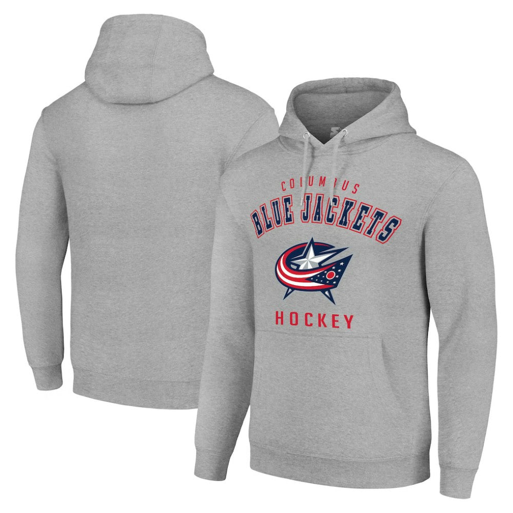 NHL Columbus Blue Jackets Starter Logo Pullover Hoodie - Heather Gray