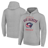 NHL Columbus Blue Jackets Starter Logo Pullover Hoodie - Heather Gray