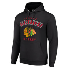 NHL Chicago Blackhawks Starter Logo Pullover Hoodie - Black