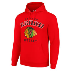 NHL Chicago Blackhawks Starter Logo Pullover Hoodie - Red