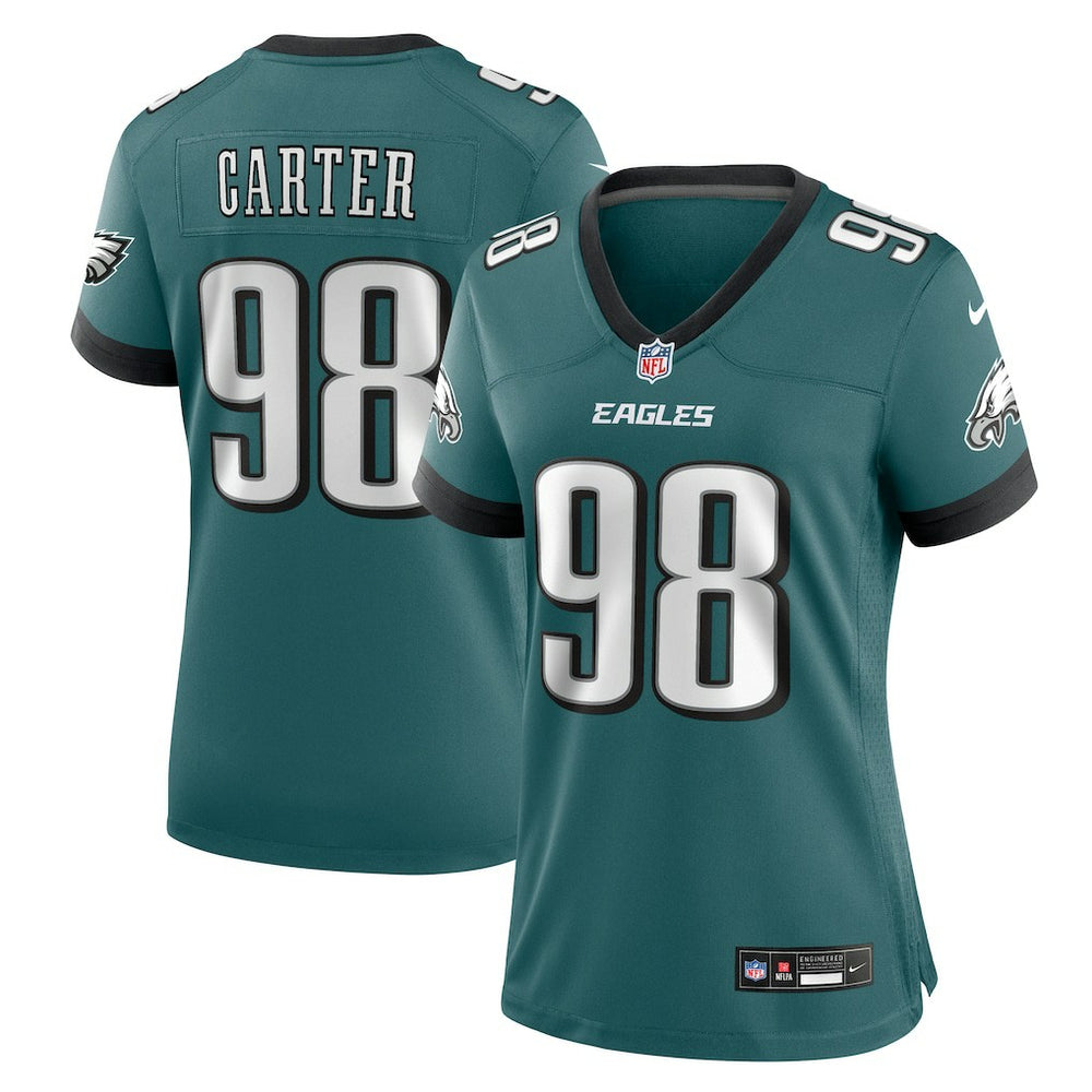 NFL Jalen Carter Philadelphia Eagles Women's Team Game Jersey - Midnight Green