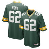 NFL Jacob Monk Green Bay Packers Game Jersey - Green