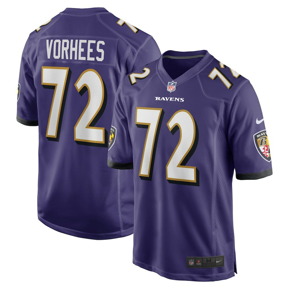 NFL Andrew Vorhees Baltimore Ravens Team Game Jersey - Purple