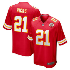 NFL Jaden Hicks Kansas City Chiefs Game Jersey - Red
