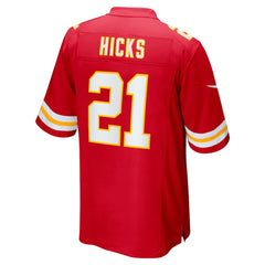 NFL Jaden Hicks Kansas City Chiefs Game Jersey - Red