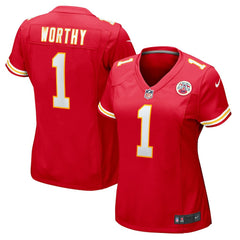 NFL Xavier Worthy Kansas City Chiefs Women's Game Jersey - Red