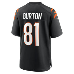 NFL Jermaine Burton Cincinnati Bengals Game Jersey - Black