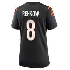 NFL Ryan Rehkow Cincinnati Bengals Women's Game Jersey - Black