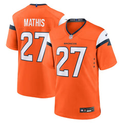 NFL Damarri Mathis Denver Broncos Team Game Jersey - Orange