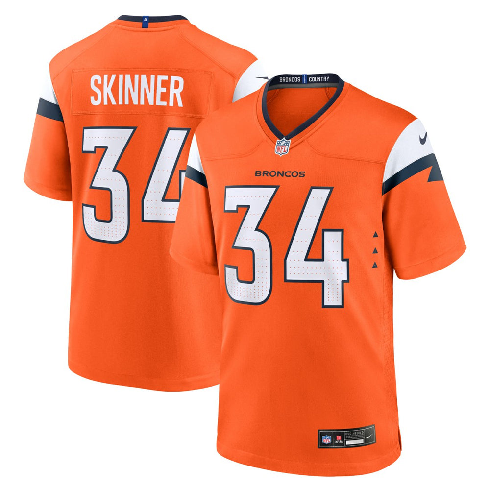 NFL JL Skinner Denver Broncos Team Game Jersey - Orange