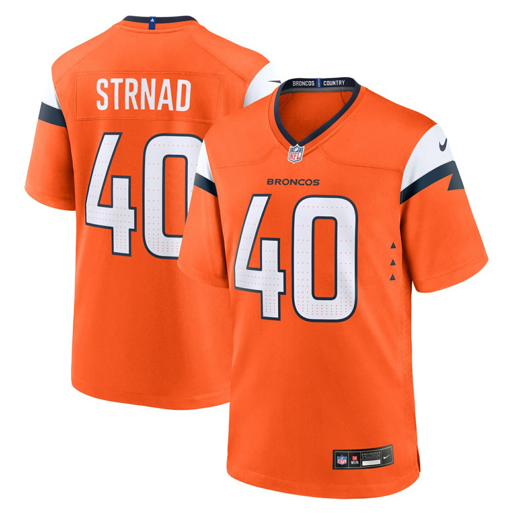 NFL Justin Strnad Denver Broncos Team Game Jersey - Orange