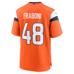 NFL Mitchell Fraboni Denver Broncos Team Game Jersey - Orange