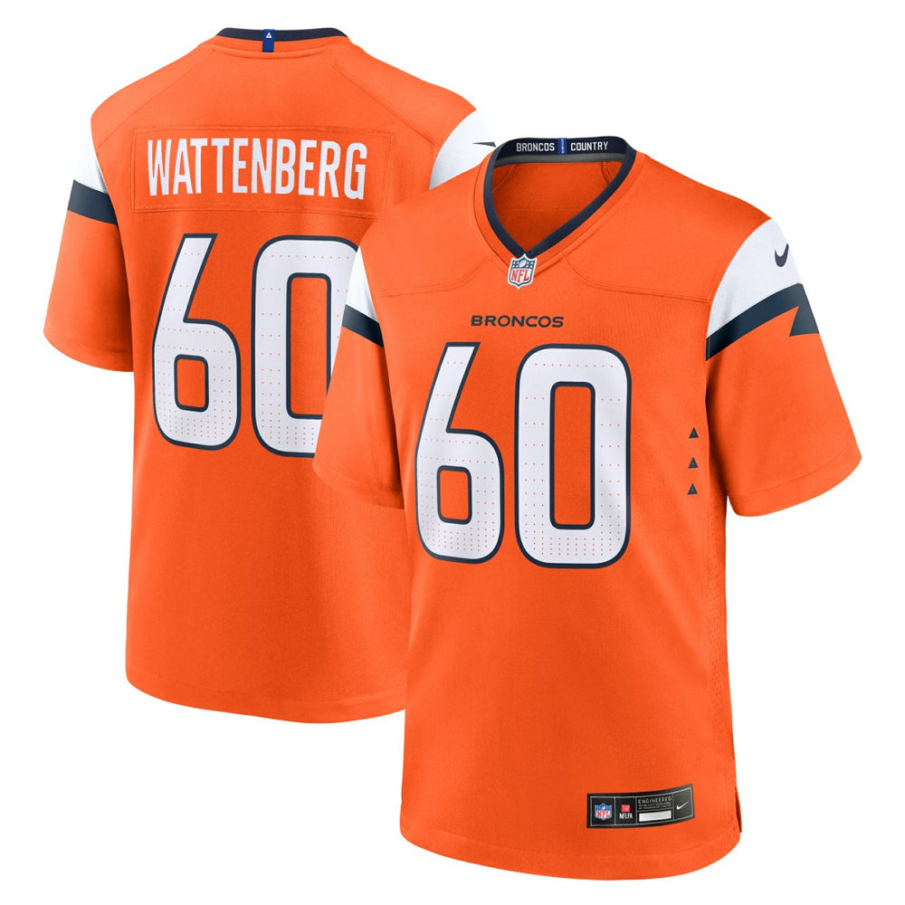 NFL Luke Wattenberg Denver Broncos Team Game Jersey - Orange